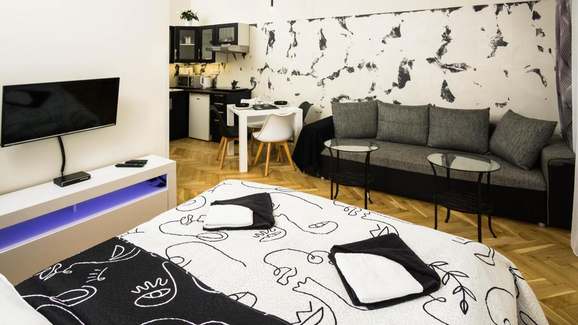 Black & White Apartment Prague By Wenceslas Square And Muzeum 외부 사진